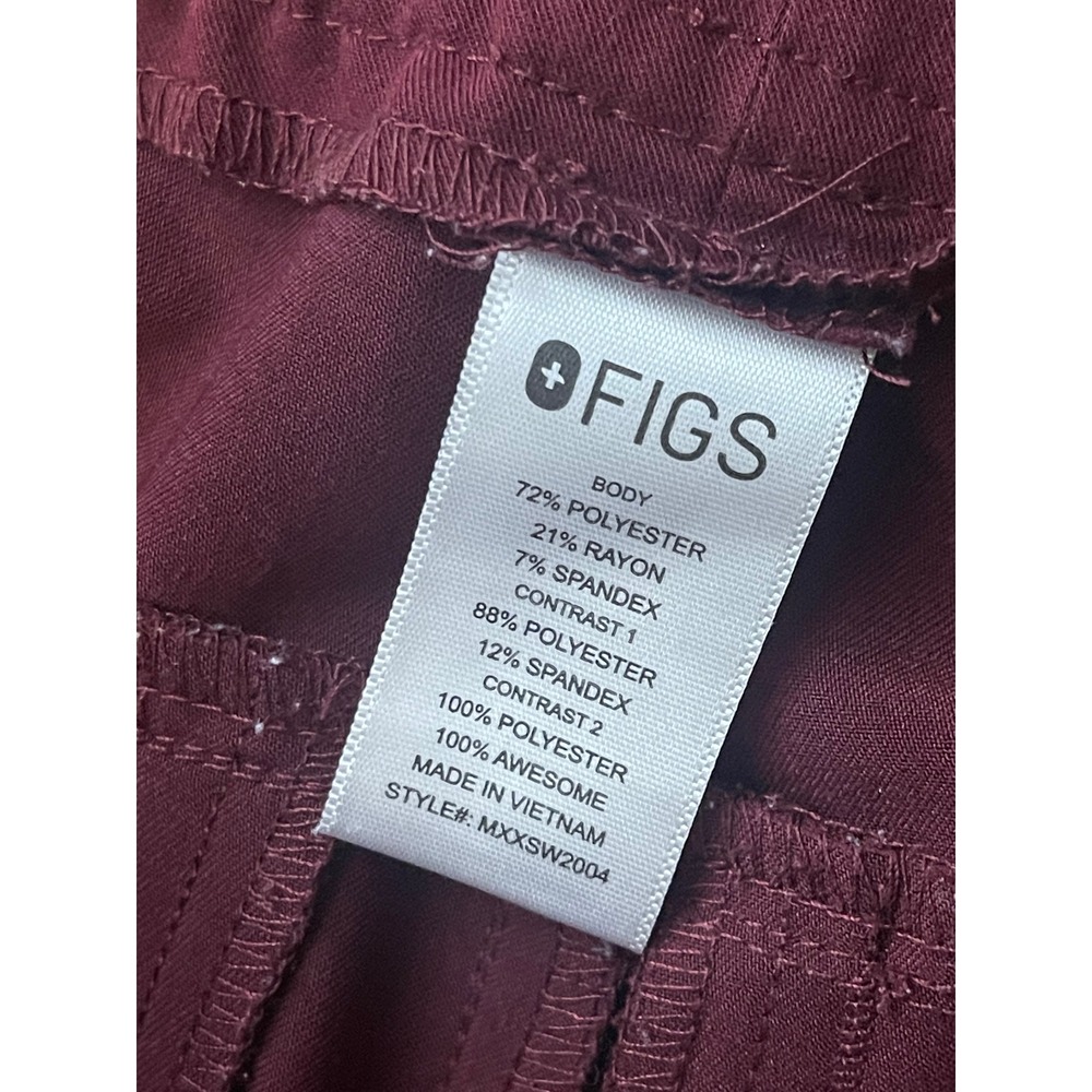 FIGS Technical Collection Tansen Jogger Scrub Pants Maroon Small MXXSW2004 Nurse - Picture 5 of 7